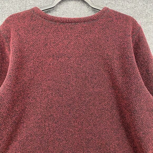 LL Bean Cardigan Sweater Womens L Maroon Metal Button Up Cropped Outdoor Casual - Picture 5 of 8